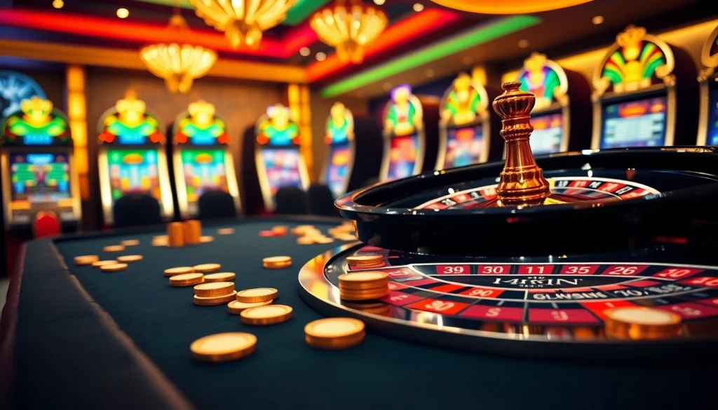 Experience the excitement of RIKVIP with vibrant casino tables and colorful gaming elements.