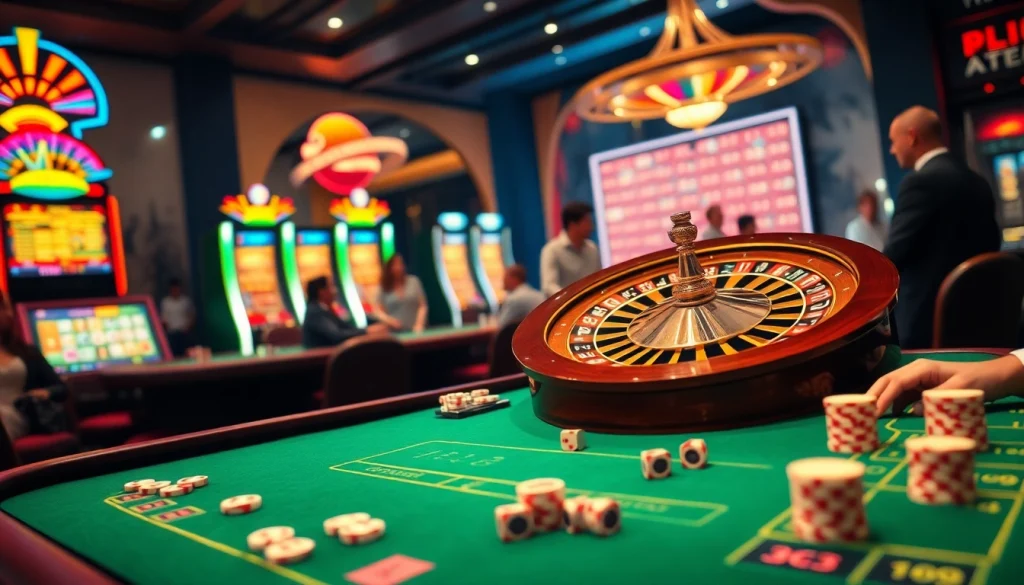 Engaged players experiencing the thrill of gambling at i9bet's luxurious casino tables.