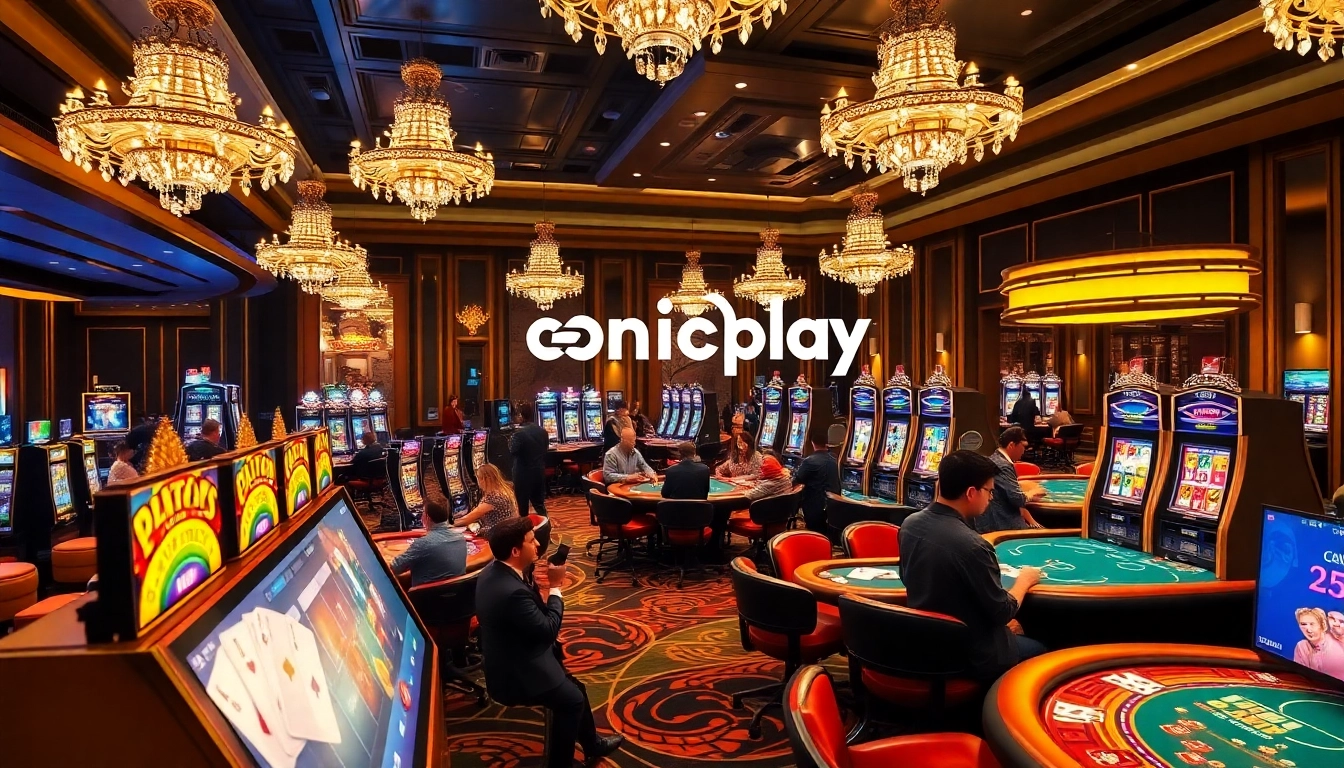 Experience the thrill of gambling on onicplay with vibrant casino tables and slot machines.
