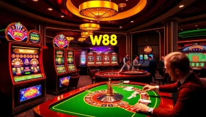 Experience the thrill of online gaming at ww88 with vibrant casino tables and slot machines.