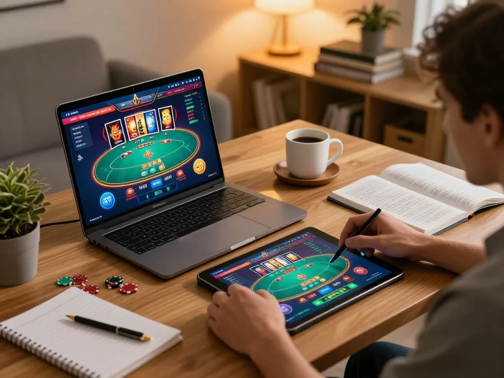 Play exciting online casino games on 388bet with engaging poker action from a cozy home setup