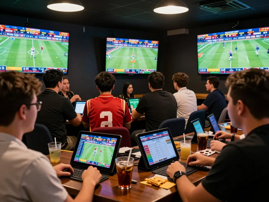 Exciting sports betting experience at Fun88 com with gamblers engaging in live matches and mobile apps