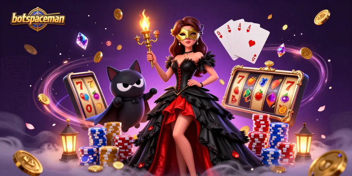 Experience thrilling wins with bot spaceman in a dazzling casino-themed scene.