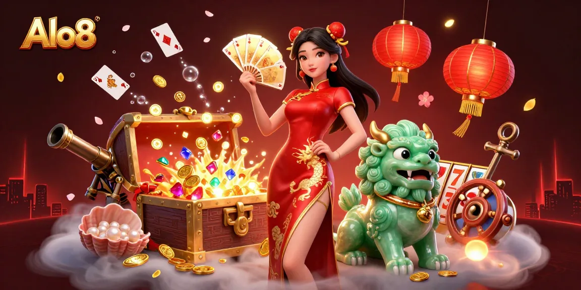Experience thrilling wins at Alo8 with this vibrant 3D casino scene featuring dynamic gaming elements.