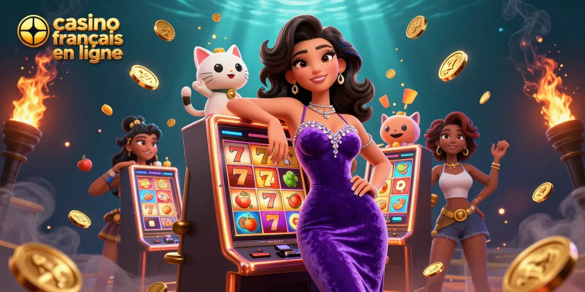 Jouez et gagnez au casino francais en ligne avec une machine à sous éblouissante et un chat de la fortune.