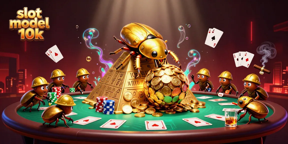 Engage with slot modal 10k for thrilling victories amid golden beetles and vibrant casino elements.