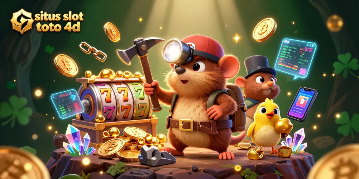 Engage with situs slot toto 4d featuring a treasure hunting mole and gold jackpot elements in a vibrant 3D scene.