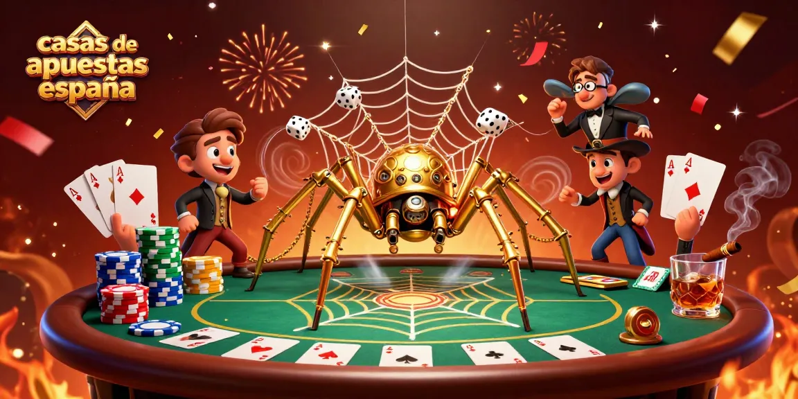 Apostando en casas de apuestas España, una araña dorada crea una intrigante red de juego.